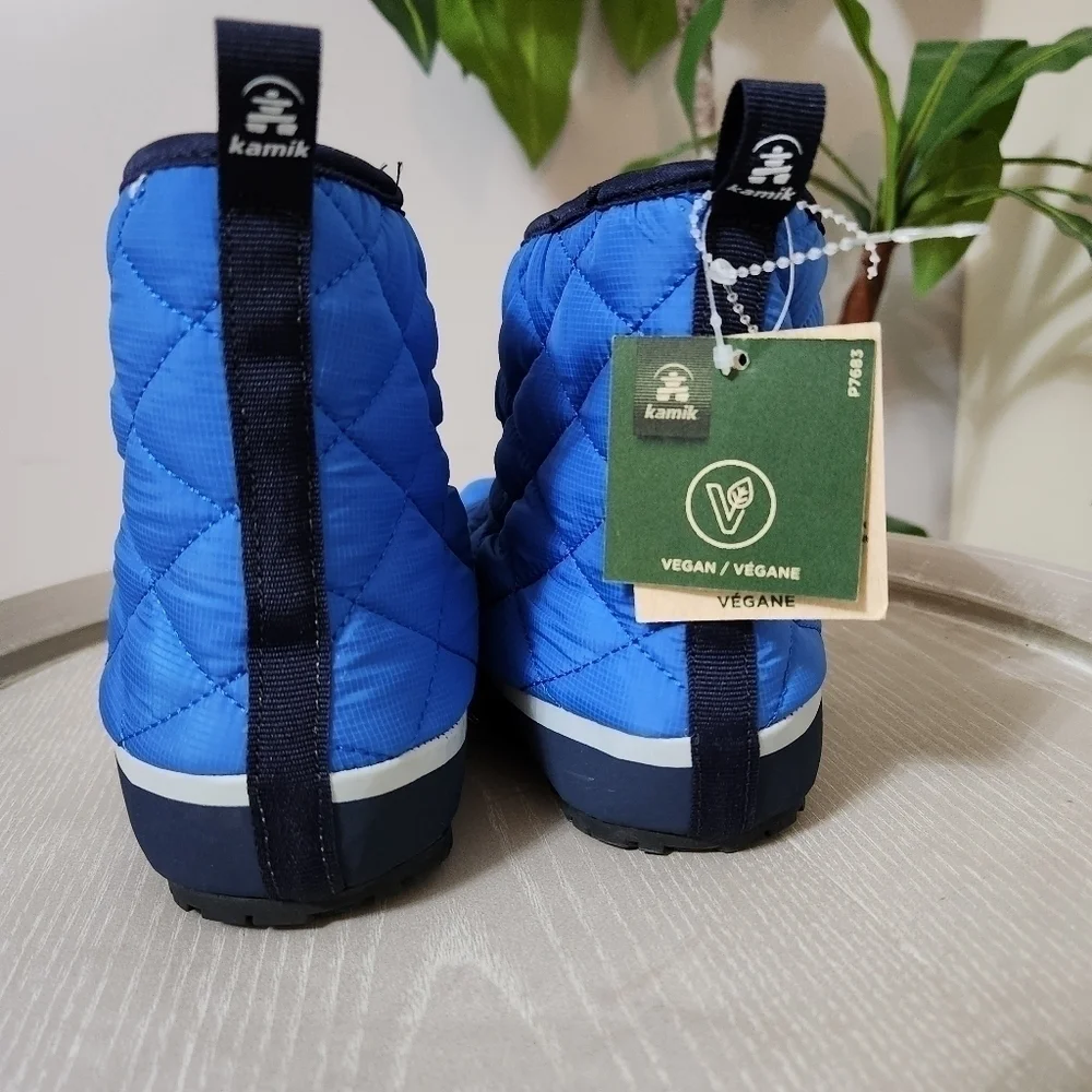 NWT Kamik Kids' Puffy Slip-On Mid Winter Boots Blue Size 5